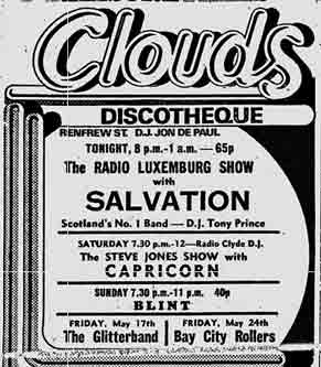Clouds disco advert 1974